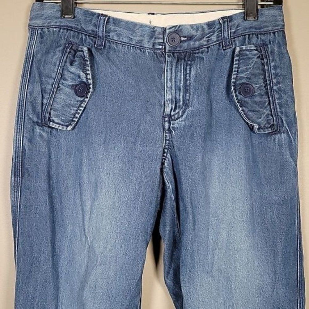 GAP Button Pocket Denim Capris Sz 0 - Picture 4 of 10